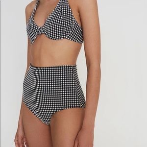 Le Voilier Bikini Top Gingham - Black And White